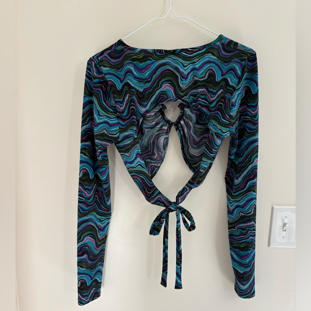 Vintage 2010s Rue21 Mesh Rave Crop Top | Y2K Electroclash Festival Glow - Picture 5 of 6